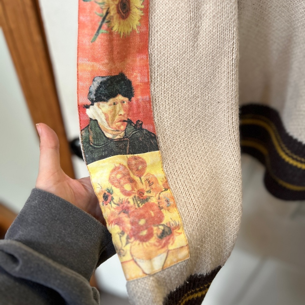 SUNFLOWERS & SELF-PORTRAIT OF VAN GOGH SWEATER - Size XL